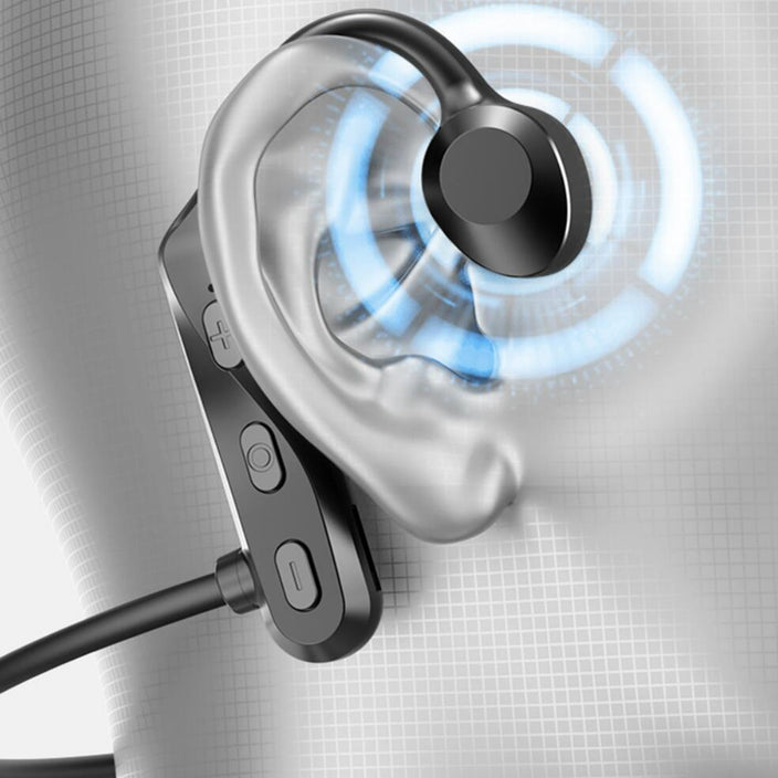 [LIQUIDAÇÃO] - EASYPHONE 5.1® - Fone de Ouvido por Condução Óssea Bluetooth Resistente à Água / (PDU16)